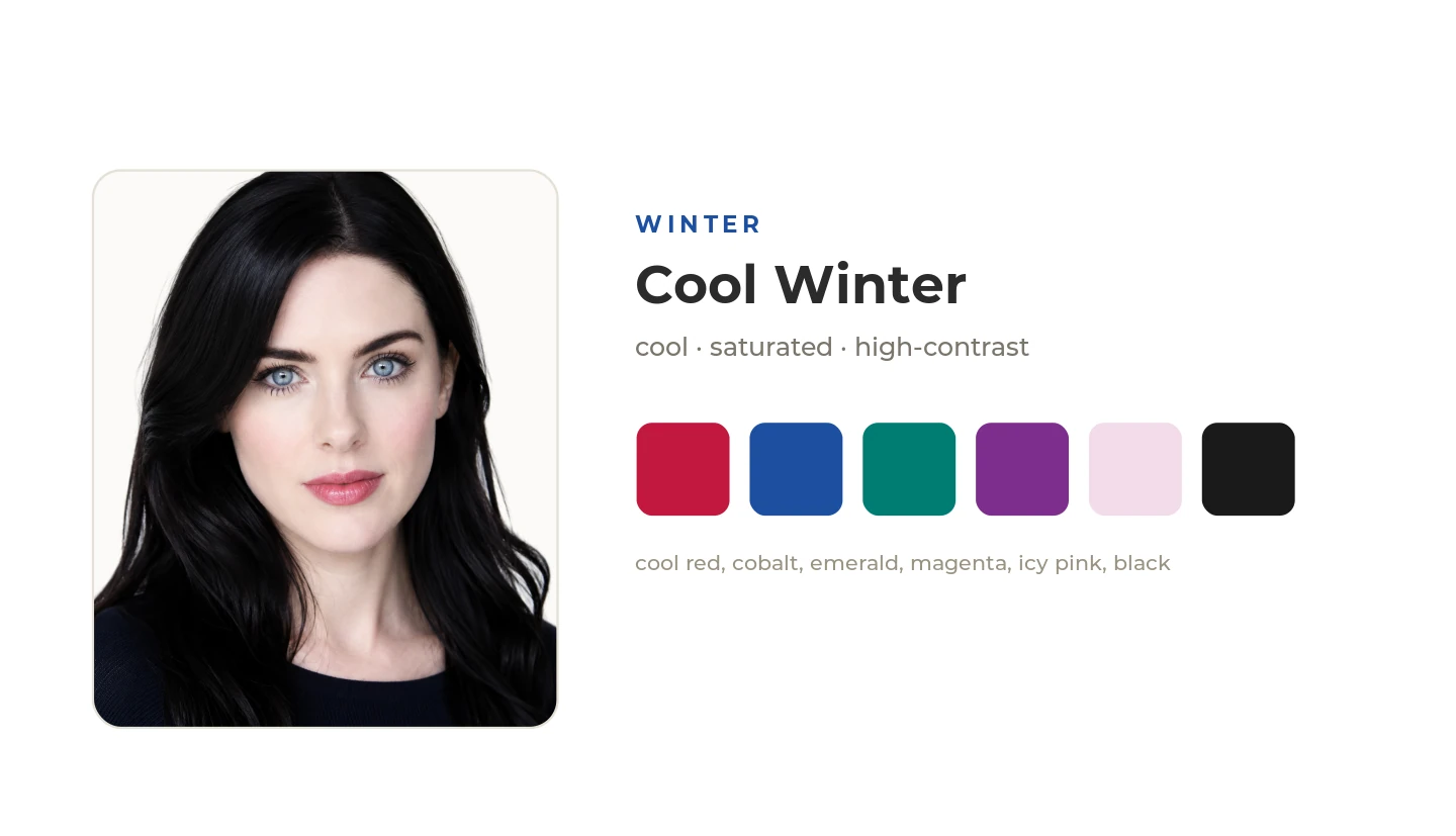 Cool Winter: portrait and palette