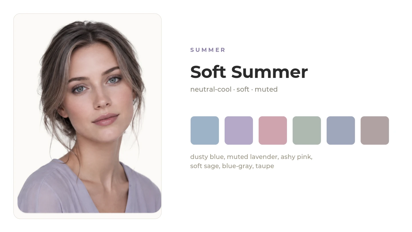 Soft Summer: portrait and palette