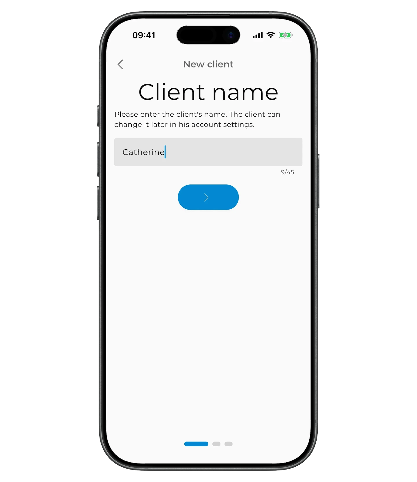 Enter client's name