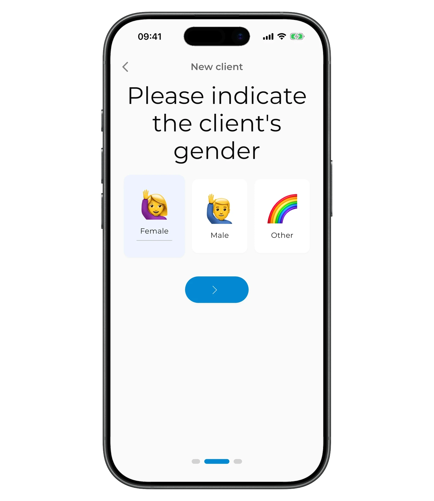 Select the client's gender