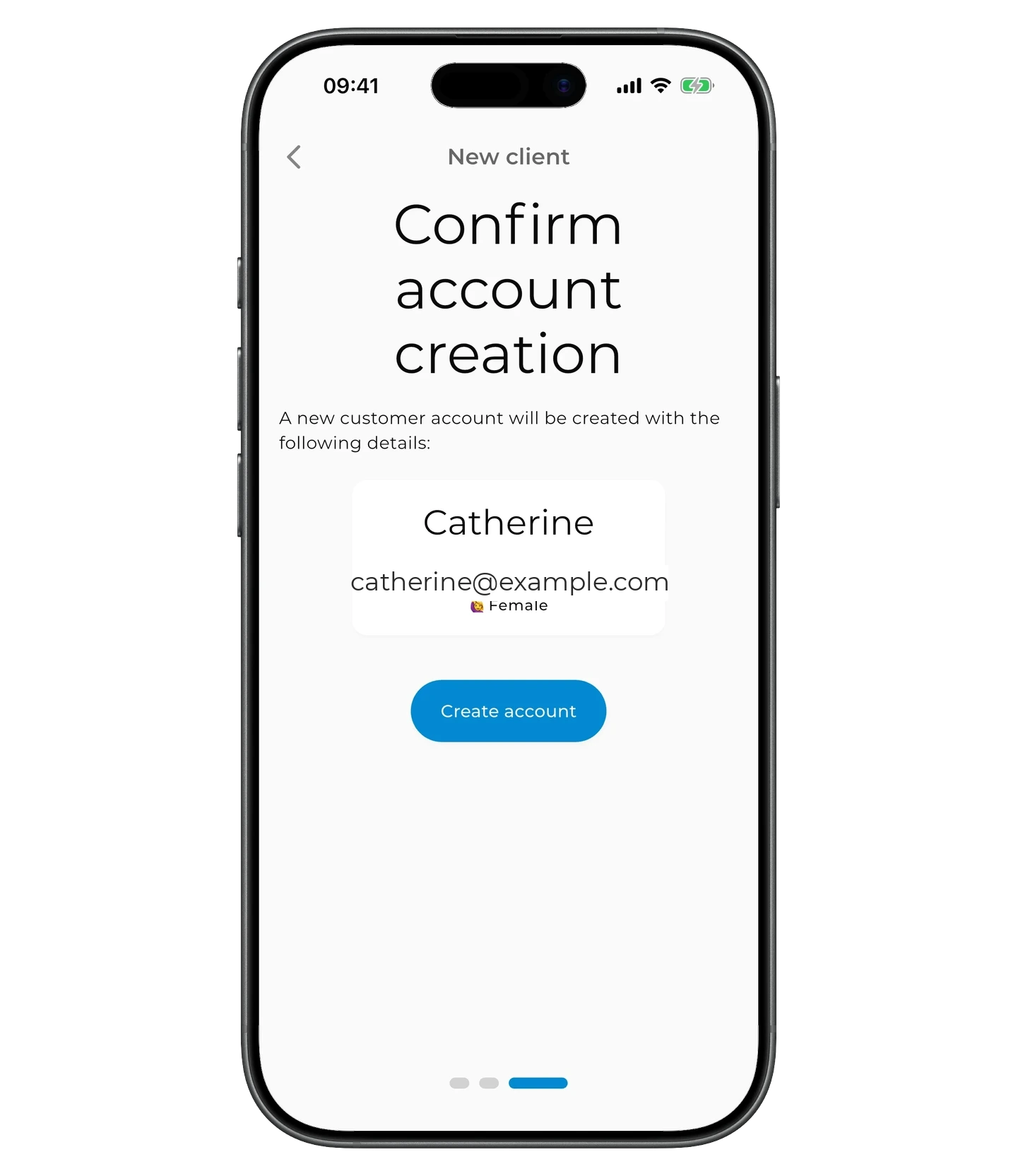 Confirm account creation