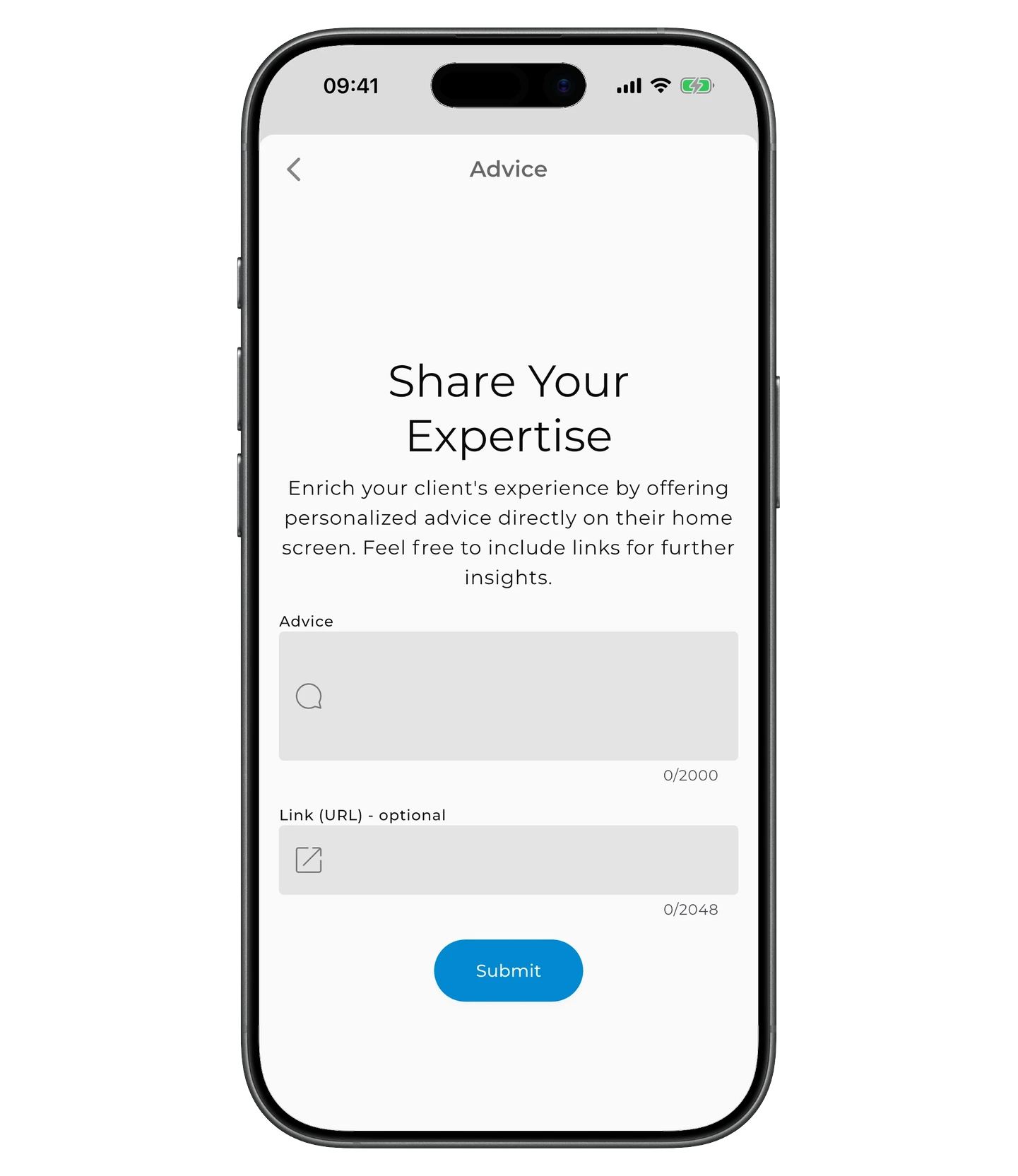 New advice form