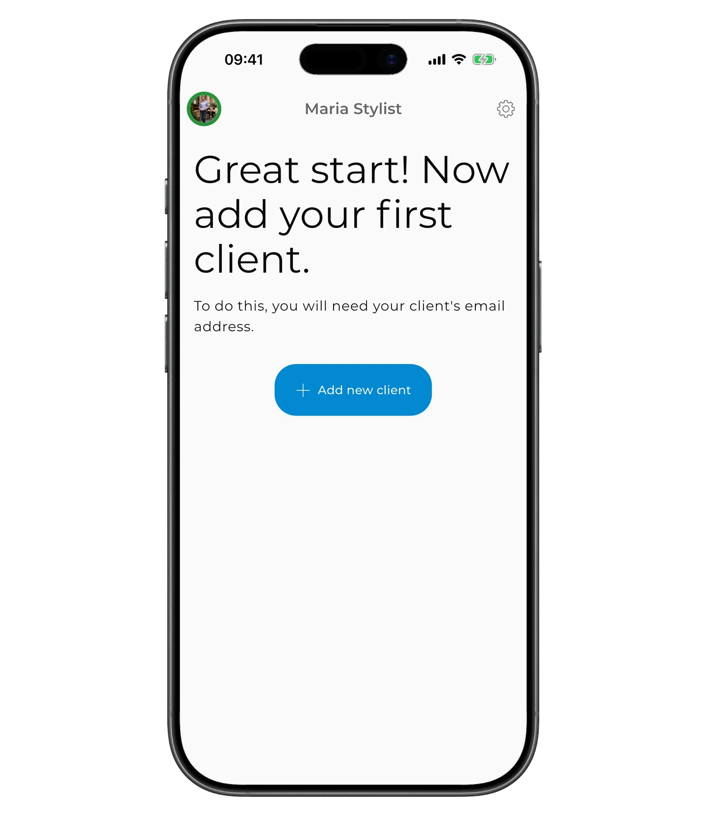 Profile ready — add your first client