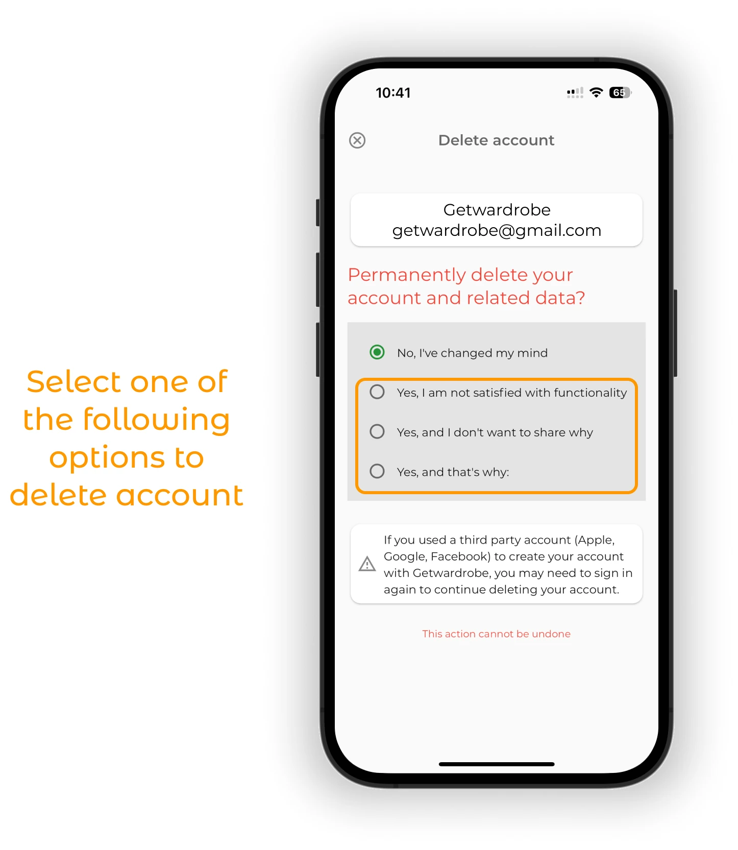 Delete Account — screenshot 4