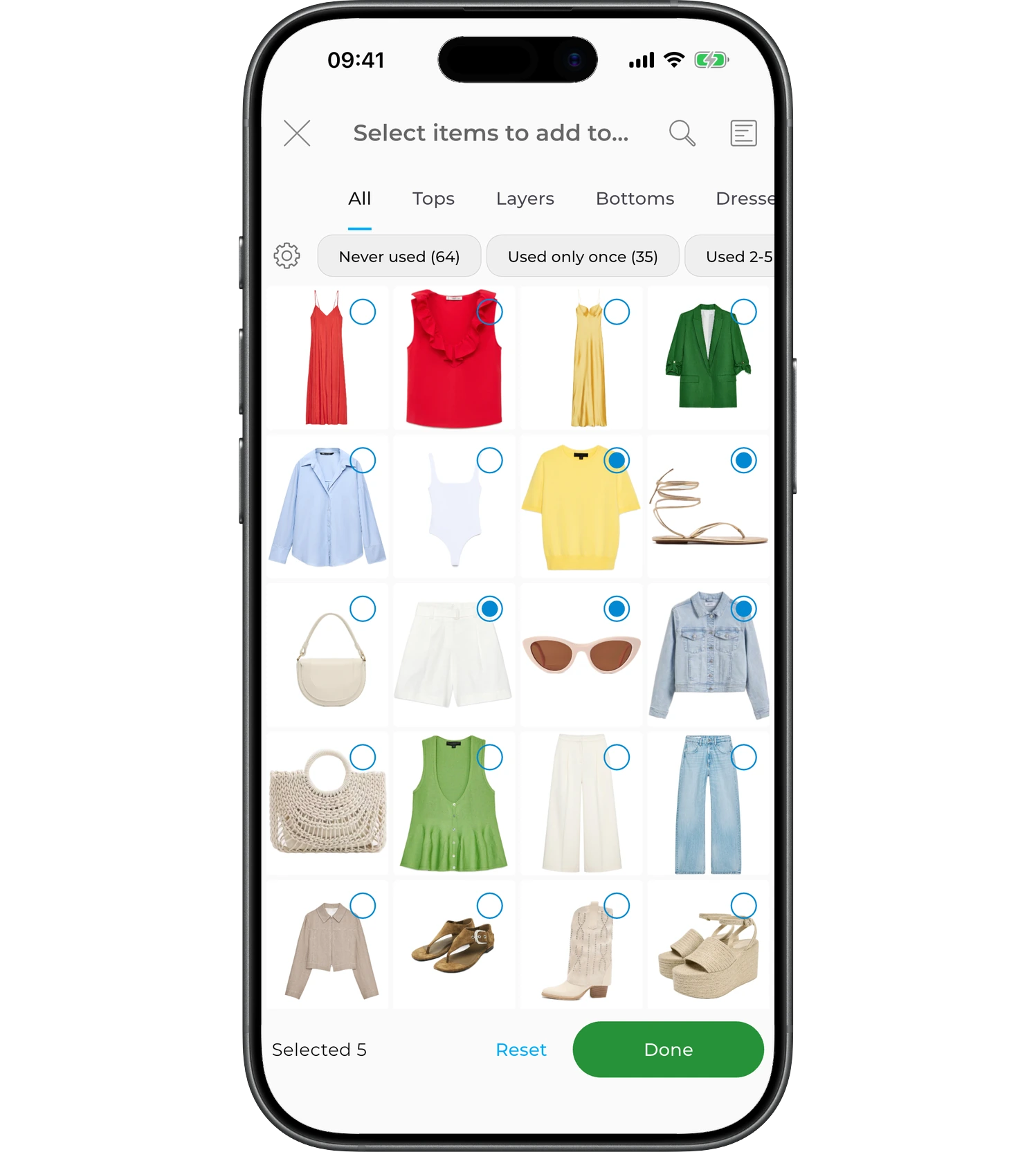 Creating an outfit manually