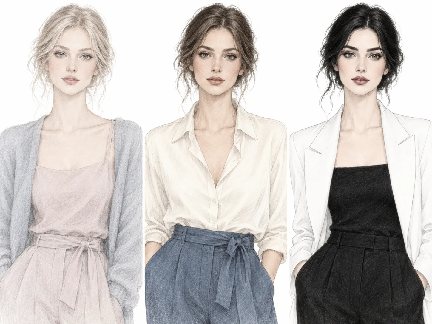 Three appearance types with different contrast levels: low, medium, and high