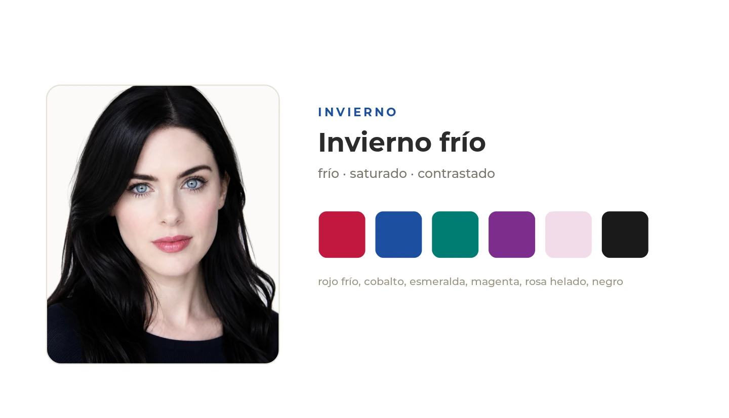 Invierno frío: retrato y paleta