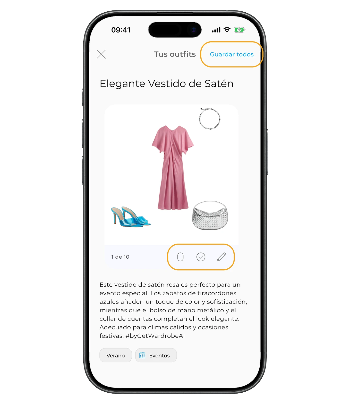 Para guardar toda la generación de una vez, toca Guardar todos