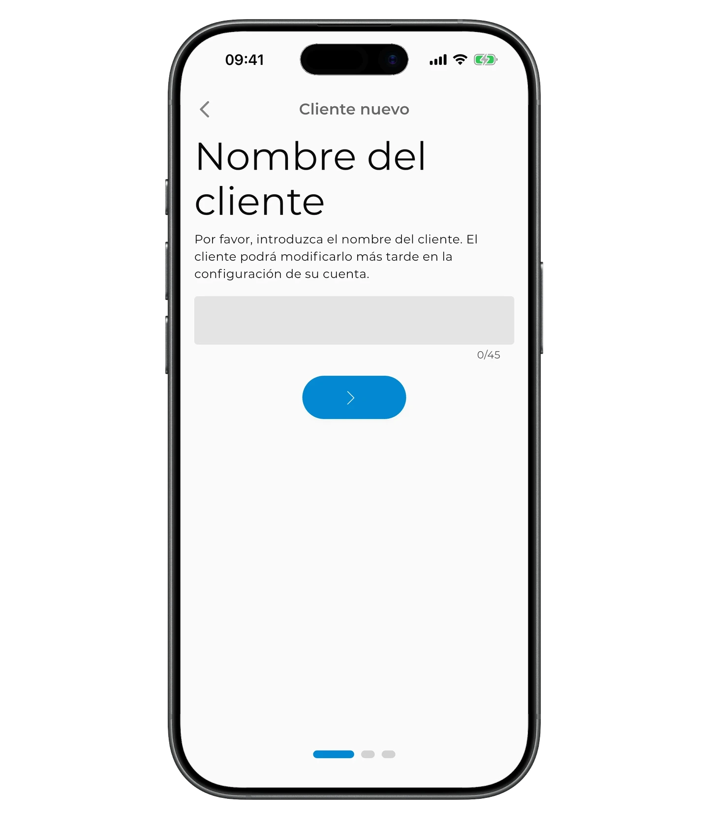 Campo de nombre del cliente
