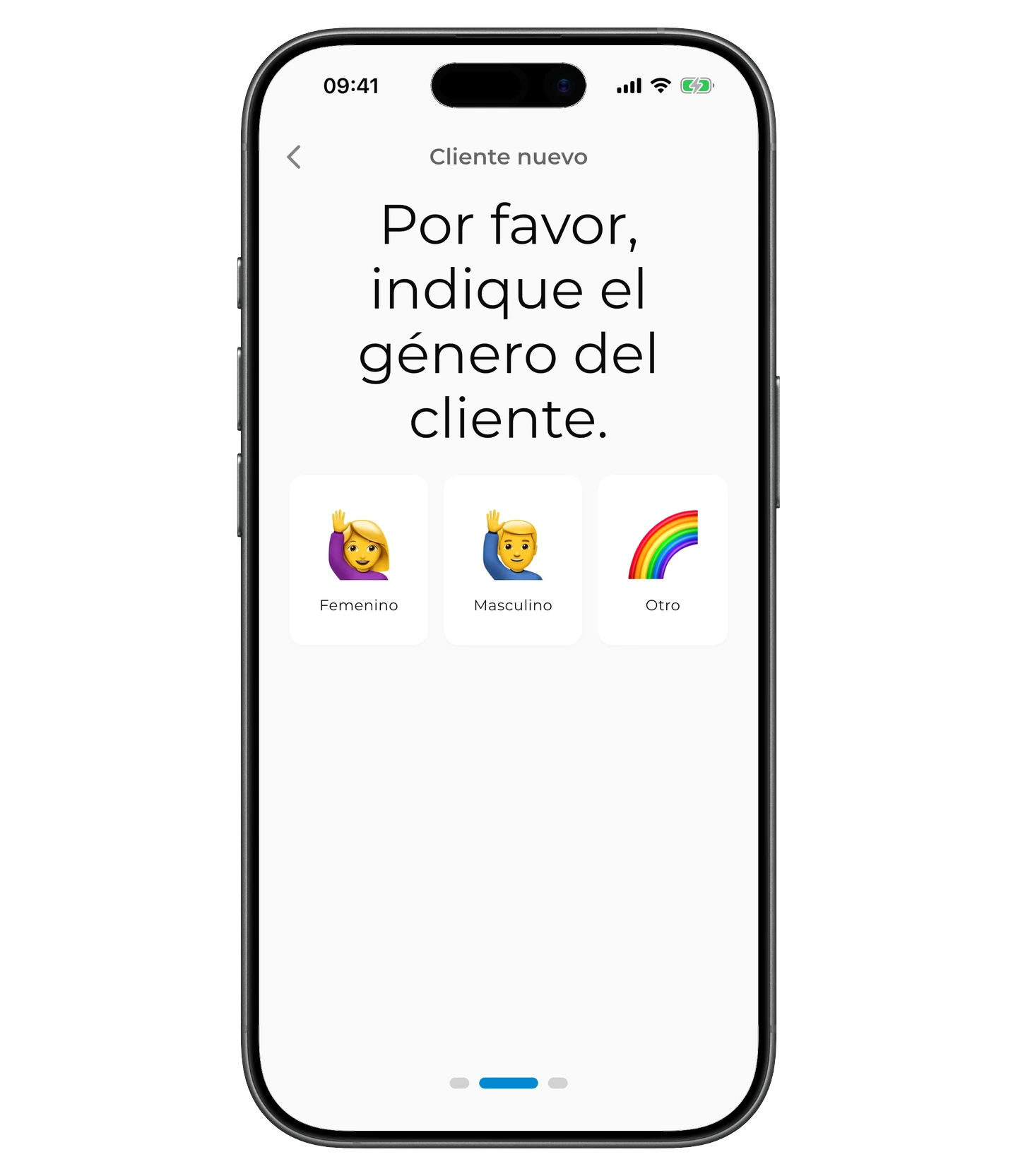 Selecciona el género del cliente
