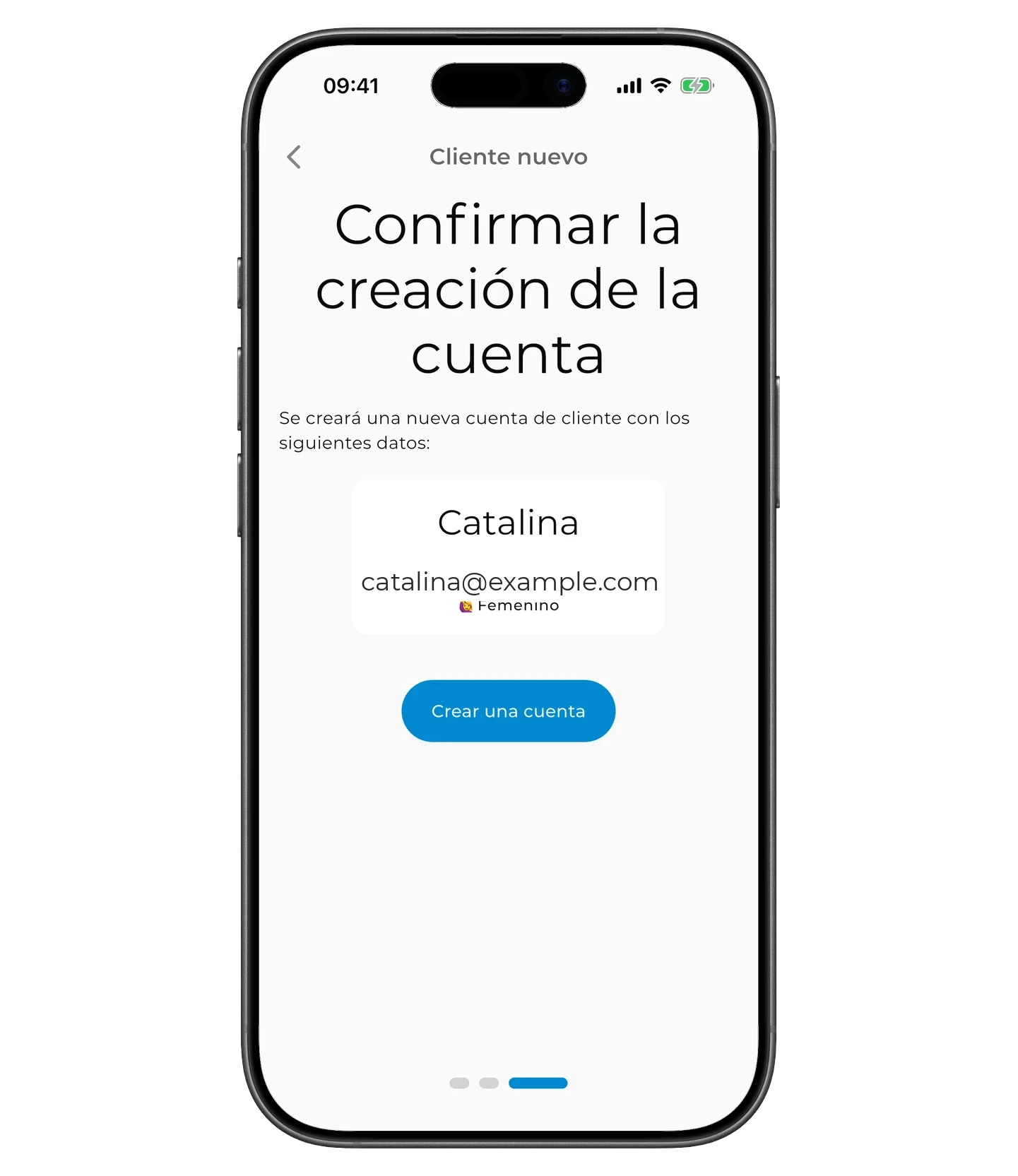 Confirmar creación de cuenta