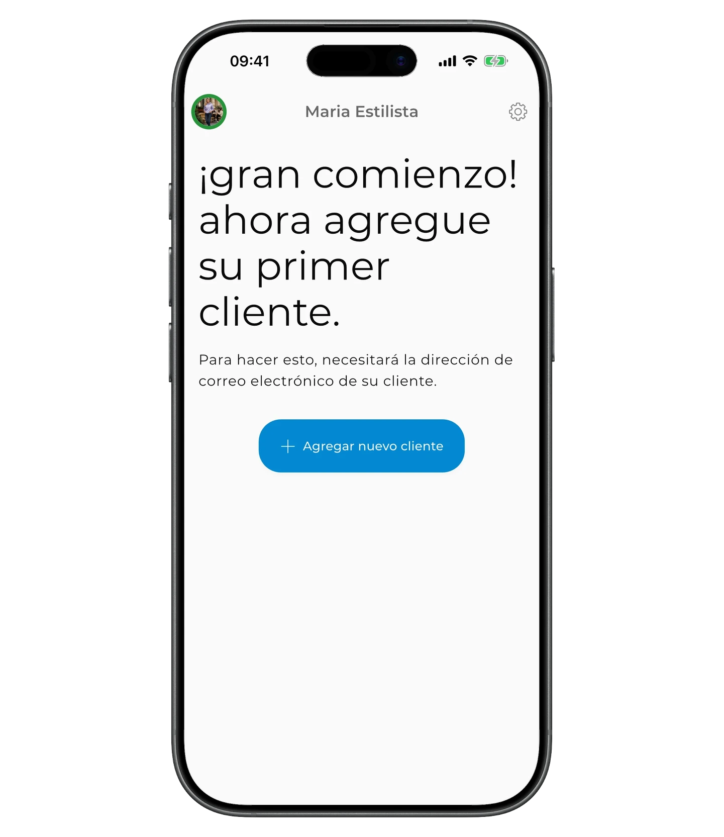 Perfil listo — añade tu primer cliente